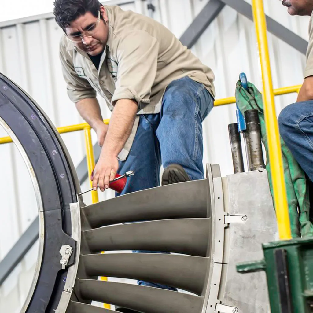 Man repairing turbine
